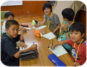 ディスカッションをする子どもたちの写真です