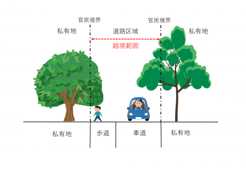 樹木の張り出している図