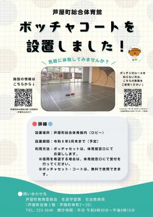 ボッチャ体験ブース設置の告知チラシです