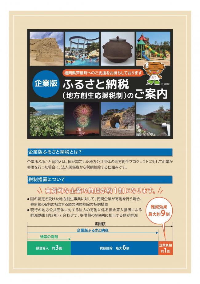 企業版ふるさと納税のチラシ表面画像